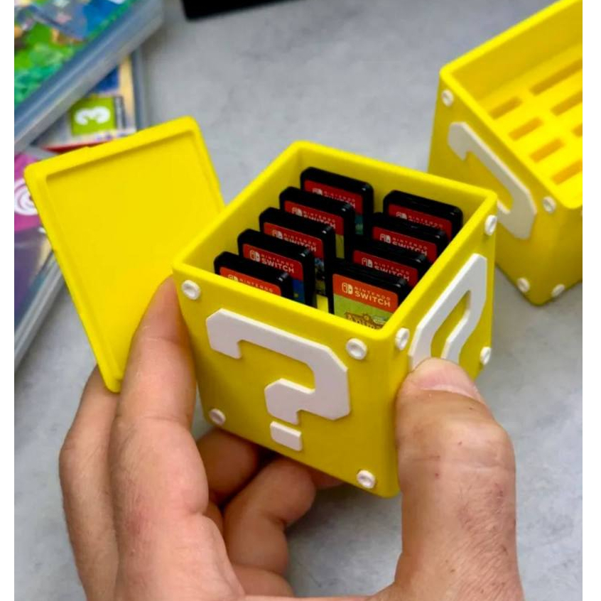 Case para Cartuchos Nintendo Switch - Estojo Bloco Mario Retrô Compacto - Suporte 10 Jogos Portátil