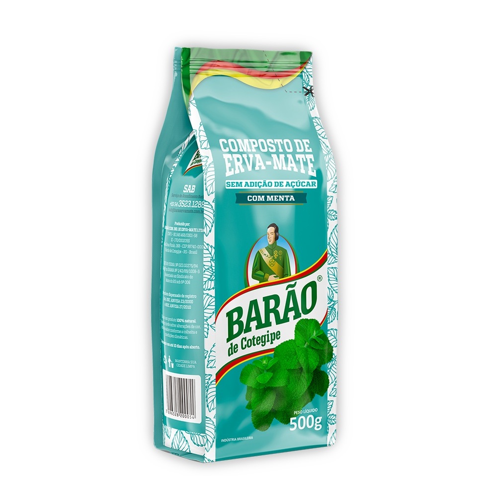 Composto de erva mate com menta BARÃO 500g