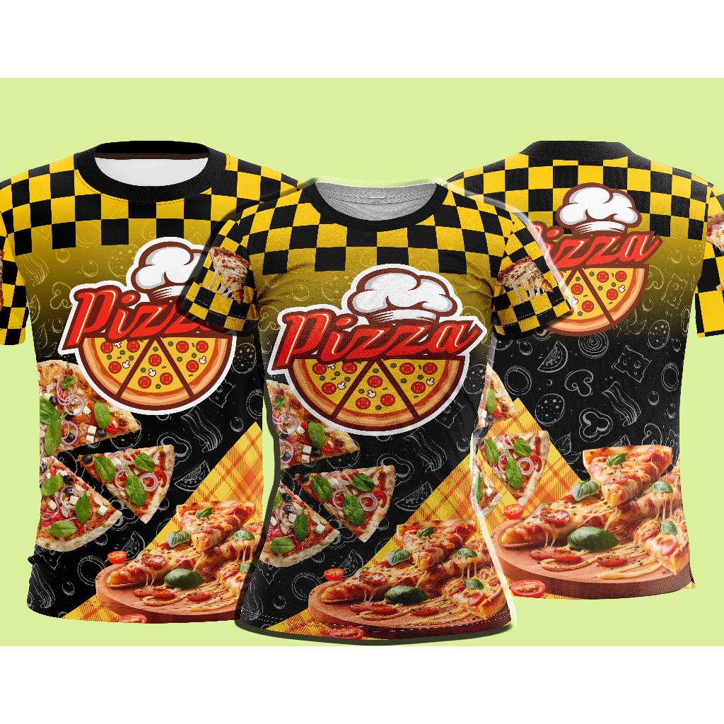 CAMISETA PIZZARIA UNIFORME trabalho Blusa Malha Casual Camisa PROFISSÃO PIZZARIA XADREX