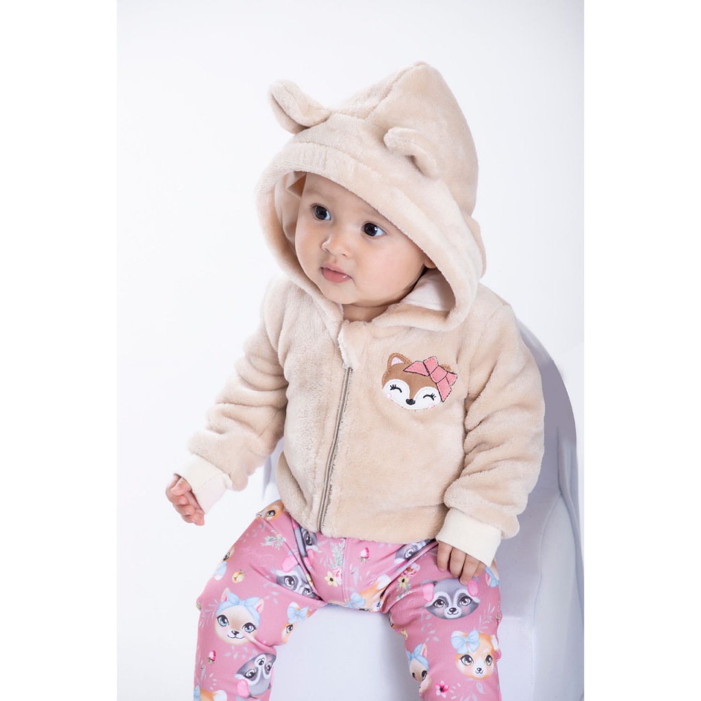 Roupa De Bebê Menina Frio Conjunto Casaco Legging Flanelada em Oferta na Shopee