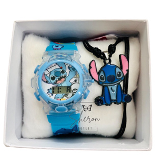 Kit Relógio Infantil do Stich toca musica e Acende luz Menina e Menino Acompanha Colar em Oferta na Shopee