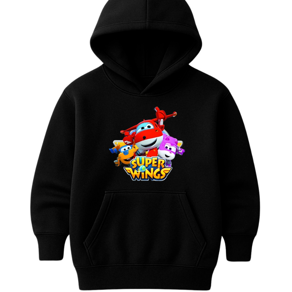 Moletom Canguru Super Wings Blusa De Frio Desenho Infantil Super Wings Agasalho Infantil Unissex Menino Menina
