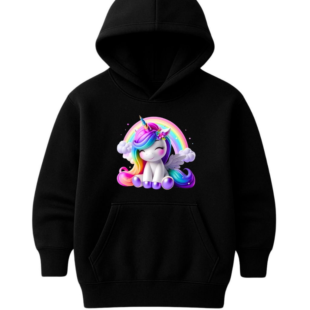 Blusa De Frio De Criança De Unicornio Moletom Canguru De Menina Unicornio Agasalho Infantil