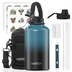 WATERSY Garrafa Termica De Agua Com Canudo E TampaGarrafa Térmica De Viagem Com Isolamento Academia