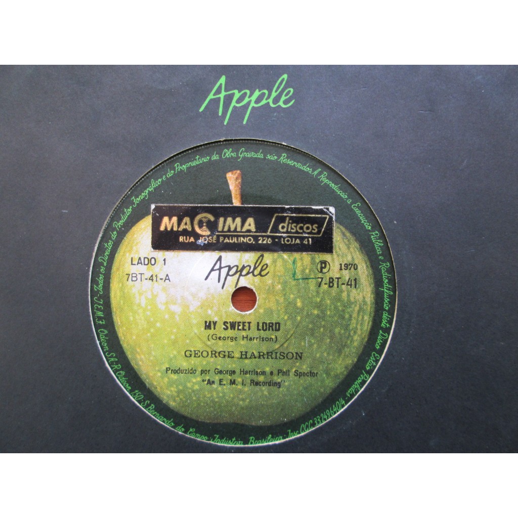 COMPACTO VINIL - THE BEATLES / George Harrison / My Sweet Lord / Isn't It A Pity / 1970 / APPLE ORIGINAL/Raríssimo /Rock