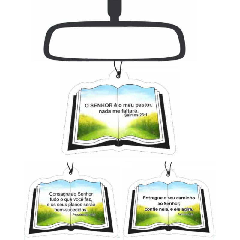 Kit 3/6 Aromatizantes cheirinho de carro - Bíblia em Oferta na Shopee
