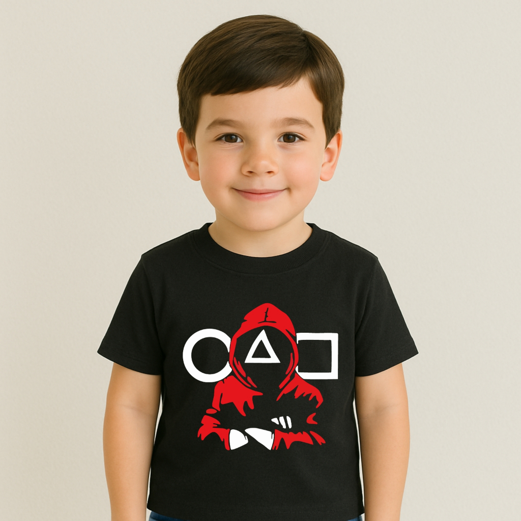 Camiseta Básica Infantil/ Juvenil  Algodão Premium Passeio Estilosa Menino Criança Round 6 em Oferta na Shopee