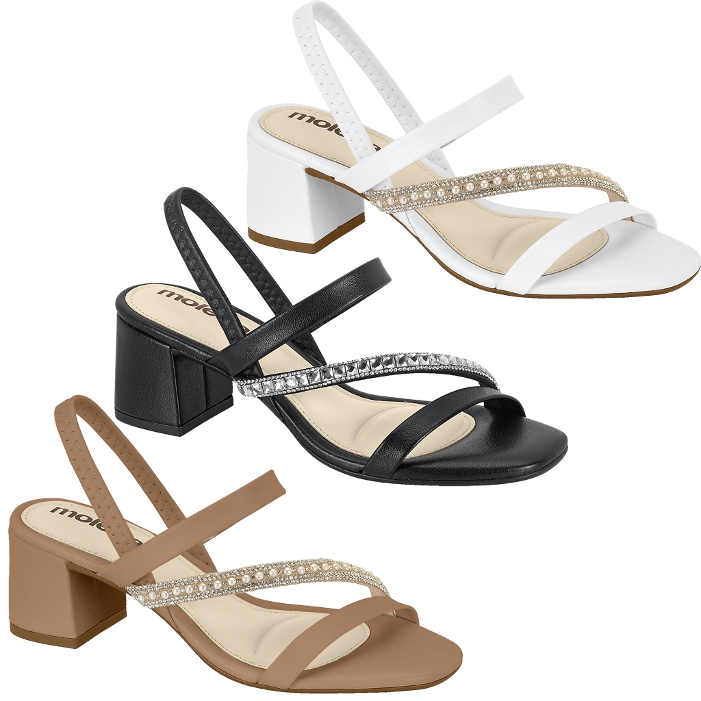 Sandália Moleca Original com NF Salto Bloco Baixo Confortável Lançamento Moda 5496.102 5496102 em Oferta na Shopee