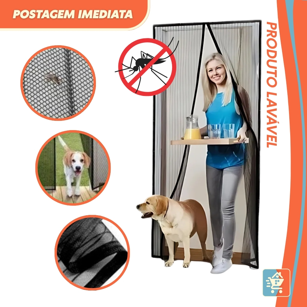 Tela Mosquiteiro Para Porta e Janela Proteção Contra Mosquitos Insetos Com Fecho Magnético em Oferta na Shopee