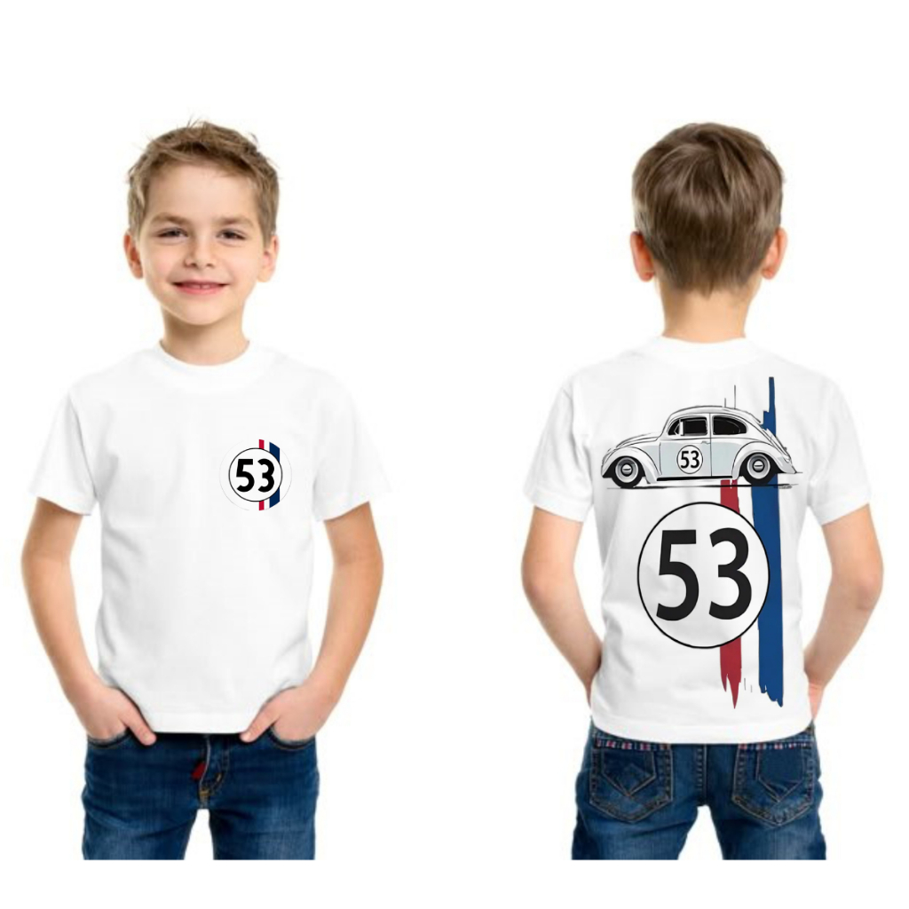camiseta,BLUSA,unissex FILME infantil FUSCA HERBIE,FRENTE E COSTA,menina,unissex,MODA ADULTA E INFANTIL