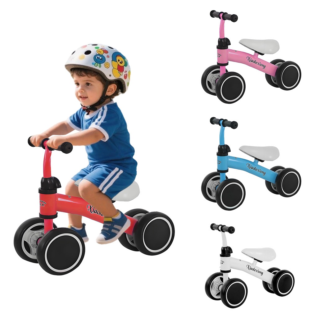 Bicicleta de equilíbrio 4 rodas sem pedais – andador infantil educativo e seguro -P14
