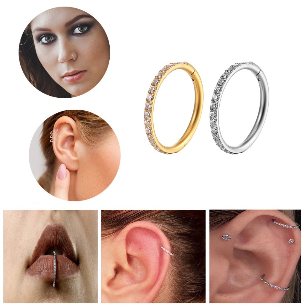 Argola de Piercing Titânio para Orelha, Nariz e Boca – Compatível com Tragus, Cartilagem, Helix, Conch e Septo