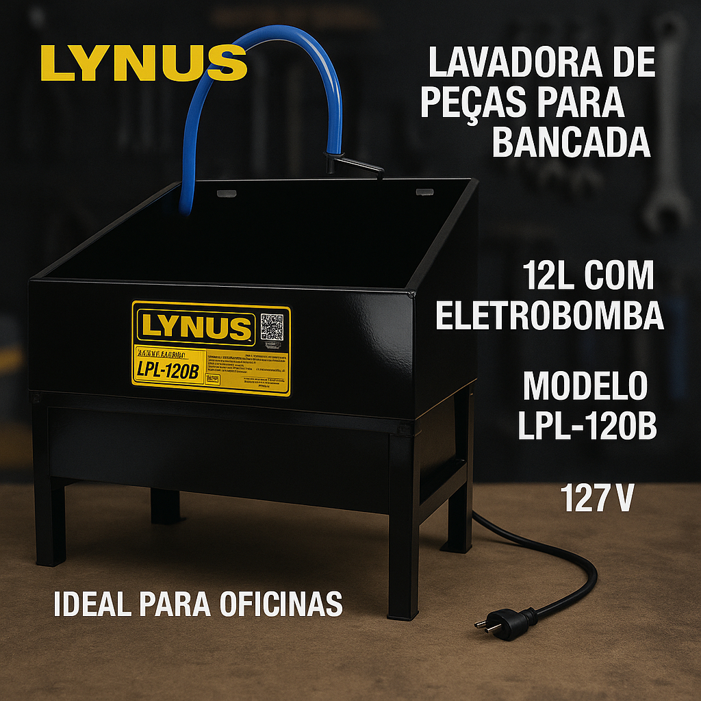 Lavadora De Peças Para Bancada 12L Com Eletrobomba Modelo LPL-120B 127V Ideal Para Oficinas - Lynus — imagem 2 de 2