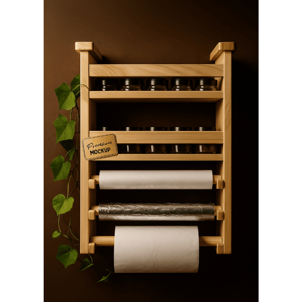 Porta temperos cozinha geladeira madeira pinos, Especiarias Papel Toalha-Alumínio-Filme em Oferta na Shopee