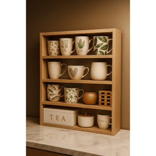 Porta temperos e condimentos de bancada madeira pinus em Oferta na Shopee