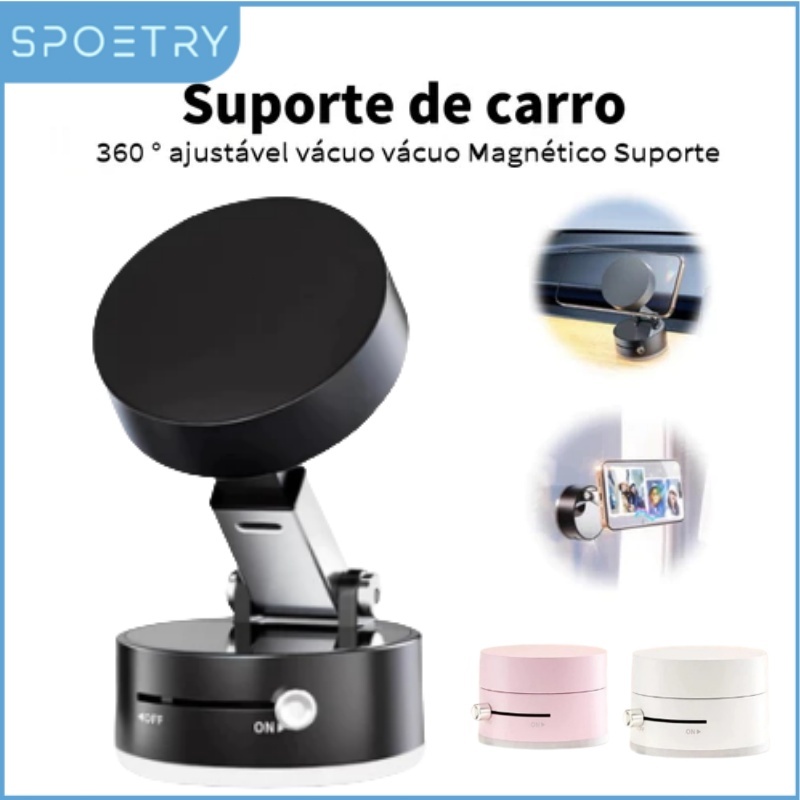 [BR] Suporte de carro 360 ° ajustável vácuo vácuo Magnético Suporte de telefone celular Su...