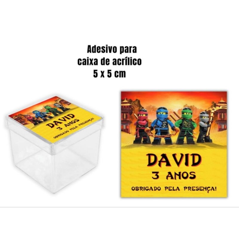 Rótulo Adesivo para Caixa Acrílica Lego Ninjago 50 unidades
