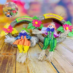 2 GUIRLANDA ESPANTALHO DECORAÇÃO 30X24CM-2165-4 FESTA JUNINA 2025 (EX)