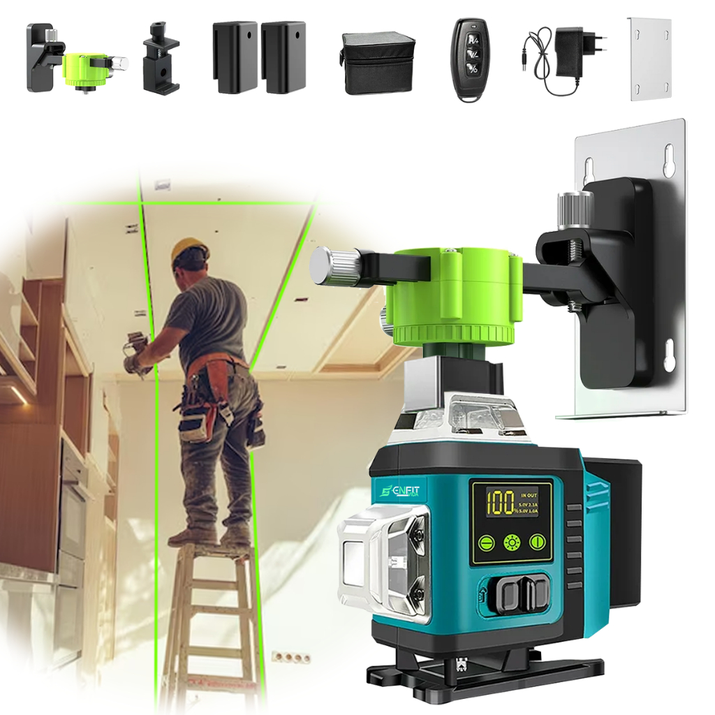 Nível Laser 16 Linhas Verde 40m Recarregável C Controle Pro