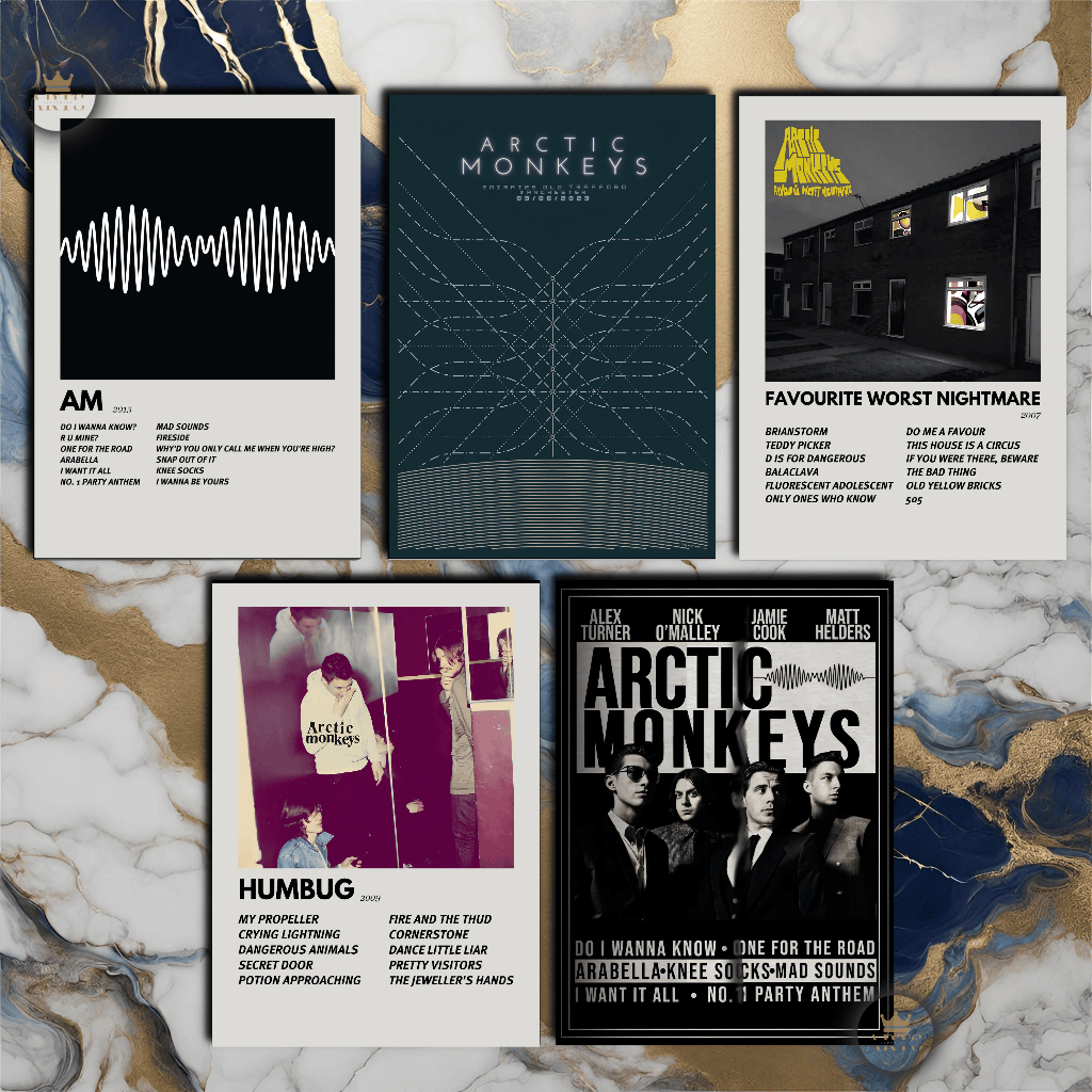 Quadro Decorativo Placas Arctic Monkeys Quadro Discografia Album em MDF 30x20cm Full HD