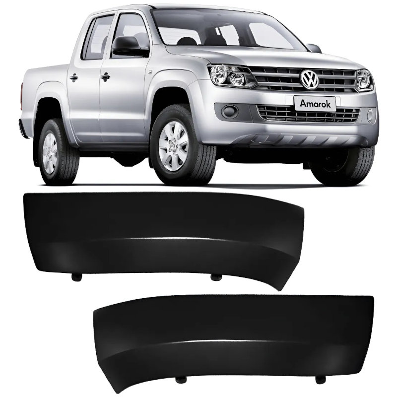 Par Alargador Parachoque Dianteiro Amarok 2010 2011 Até 2016 Preto