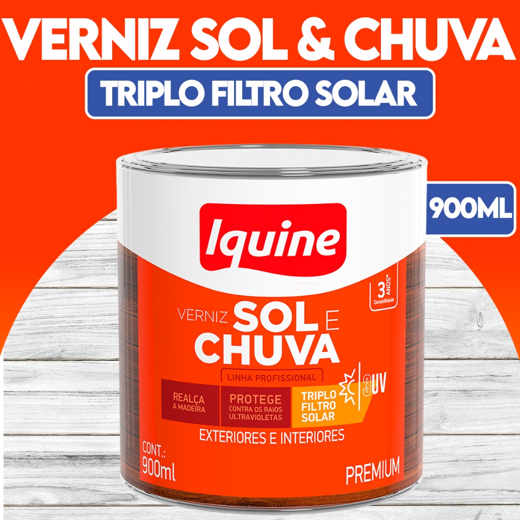 Verniz Premium Acetinado Triplo Filtro Proteção Sol e Chuva 900ml