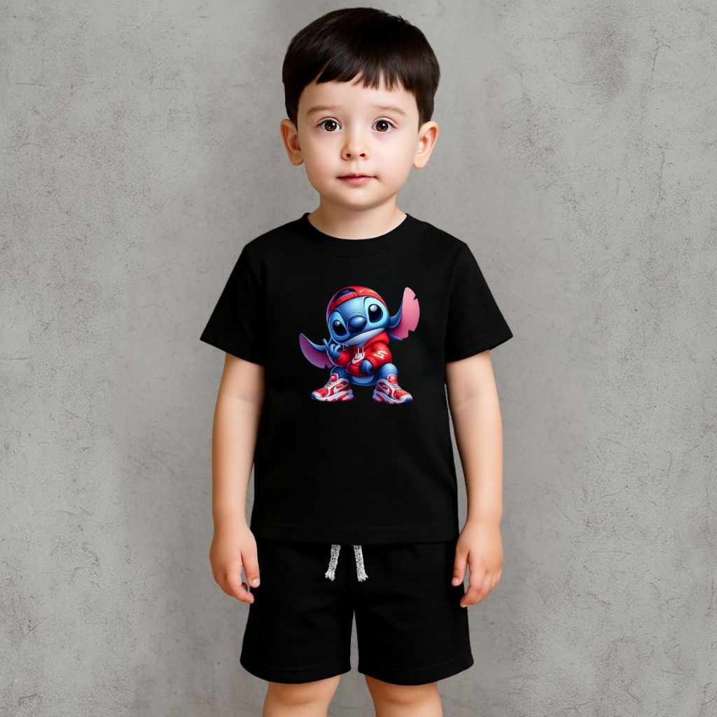 Conjunto Infantil Masculino Camiseta e Short Moletinho Criança Juvenil Estampado Verão
