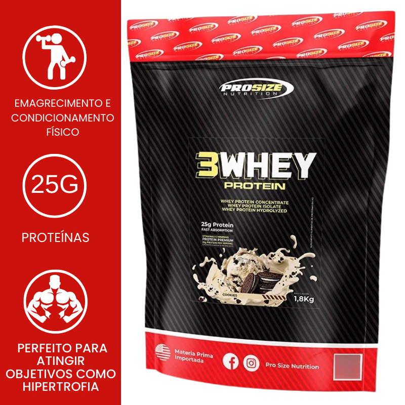 Whey 3w Proteína Prosize Nutrition 1.8kg