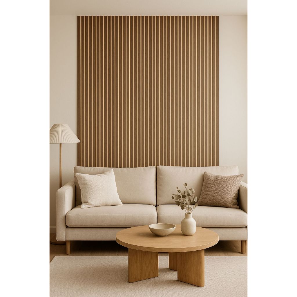 KIT 25 Até 100 PLACAS PAINEL RIPADO MADEIRA MDF PREMIUM 45CMX10CM SALA TV QUARTO ESCRITÓRIO COZINHA