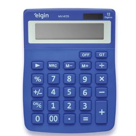 Calculadora De Mesa 12 Dig Mv4125 Azul Elgin