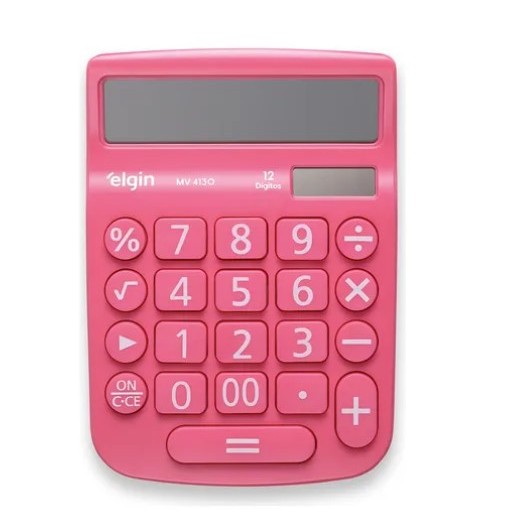 Calculadora De Mesa 12 Dígitos Mv-4130 Rosa - Elgin