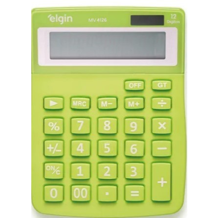 Calculadora 12 Dígitos Verde Comercial Mv4126 Elgin