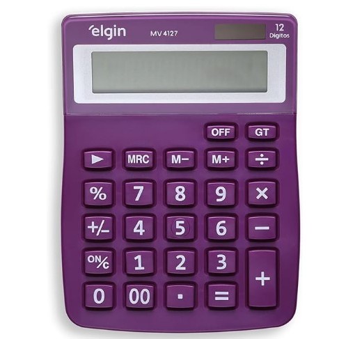 Calculadora De Mesa 12 Dígitos Roxa Mv4127 Elgin