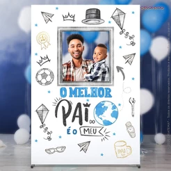 Painel Dia Dos Pais Retangular Vazado Interativo Sublimado Em Tecido 1,50x2,20 - ANV-3082