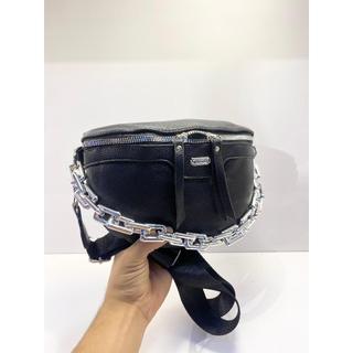 Bolsa Feminina Com Alça Lateral Transversal Corrente De Couro#CC-59
