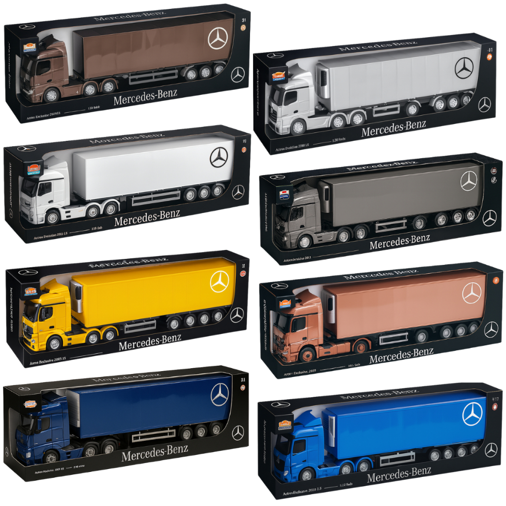 Caminhão Refrigerado Brinquedo Carreta Mercedes-Benz Colorido Carrinhos