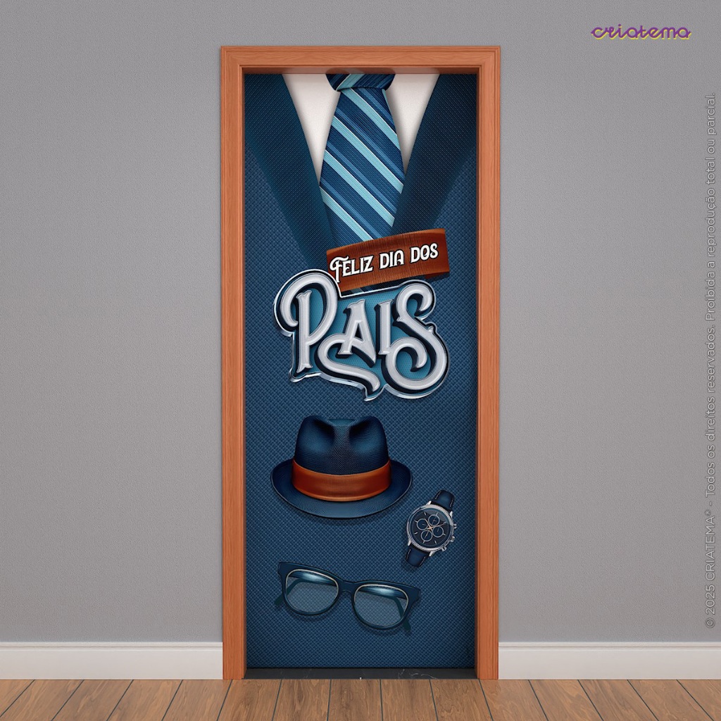 Capa Decorativa de Porta Dia dos Pais Painel Em Tecido Sublimado 0,80x2,10m - ANV-3080 em Oferta na Shopee