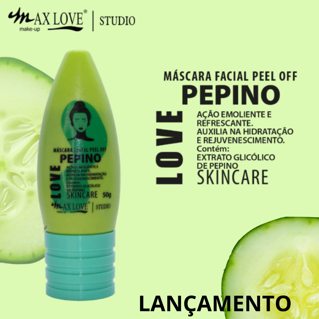 Max Love, máscaras faciais, Pepino, Carvão ativado, Ouro 24K, Colágeno, vitamina C, pele saudável