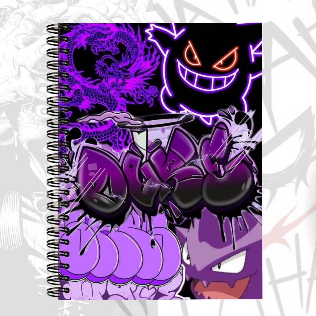 Caderno Gengar A4 – Capa Dura, Acabamento Profissional e Estética Pokémon em Oferta na Shopee
