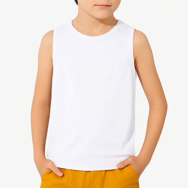 Camiseta Regata Infantil Basica 100% Algodão Leve e Confortável Masculino Menino Kids Lisa