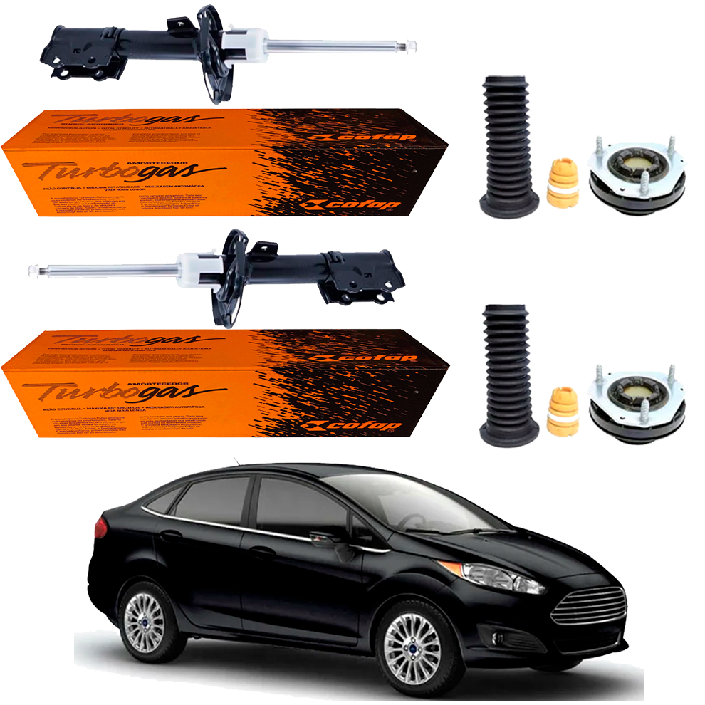 PAR AMORTECEDOR DIANTEIRO NEW FIESTA 2010 A 2019 ORIGINAL COFAP + KITS