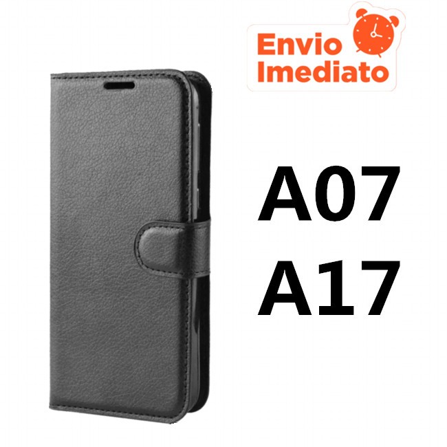 Capa Carteira Galaxy A07 / A17 Samsung | Couro Porta Cartão Capa Flip Preta Vermelha Rosa em Oferta na Shopee
