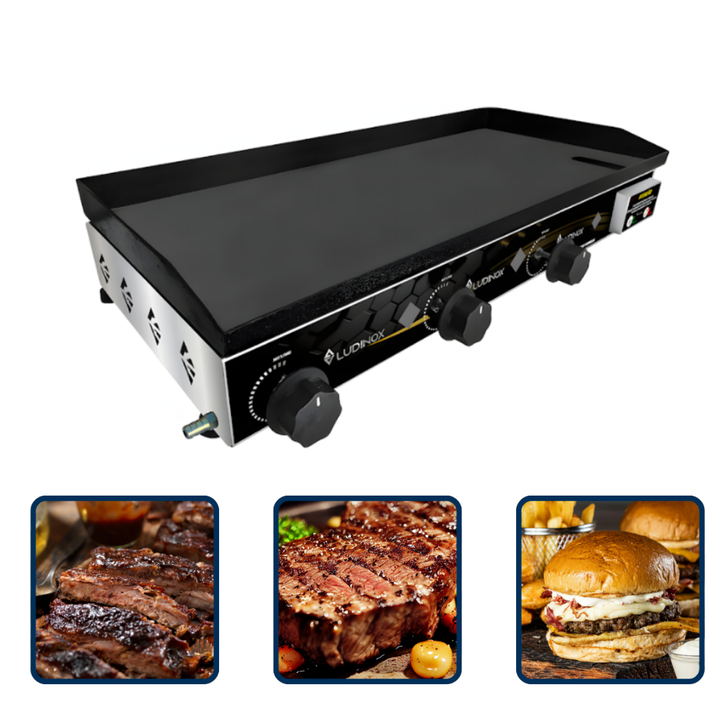 Chapa Lanche Gourmet 70x30 PREMIUM Industrial Profissional A Gás