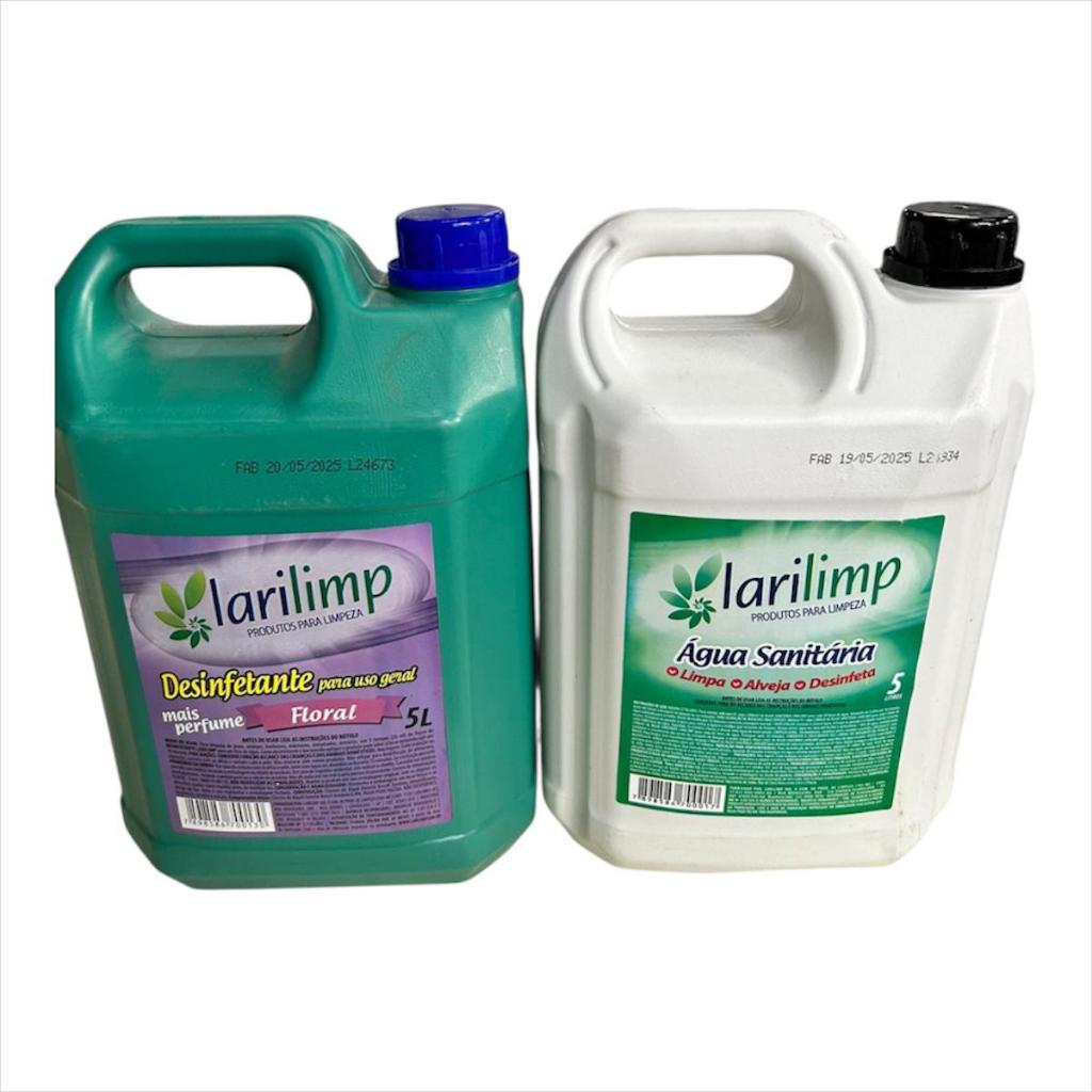 Kit limpeza Desinfetante + água sanitária 5 litros