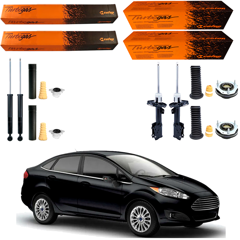 KIT 4 AMORTECEDOR NEW FIESTA 2010 A 2019 ORIGINAL COFAP + KITS