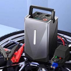 Auxiliar De Partida Compressor Portátil Veicular Com Função Soprador Profissional + Bolsa