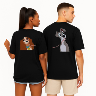 Kit 2 Camisetas Casal Dama e o Vagabundo Masculina e Feminina 100% Algodão Premium em Oferta na Shopee