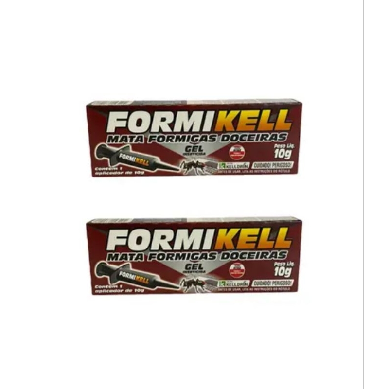 Mata Formigas Doceiras Formikell Gel KIT 2 UNIDADES Bisnaga Aplicador 10g Uso Doméstico Pronto Para Uso - KELLDRIN