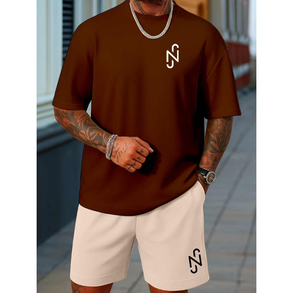 Conjunto Masculino Camiseta e Bermuda NJR 100% Algodão Estiloso Neymar Diversas Cores