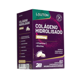 Colágeno Hidrolisado com Vitamina C e Biotina 1000mg (60 cápsulas) - Lauton